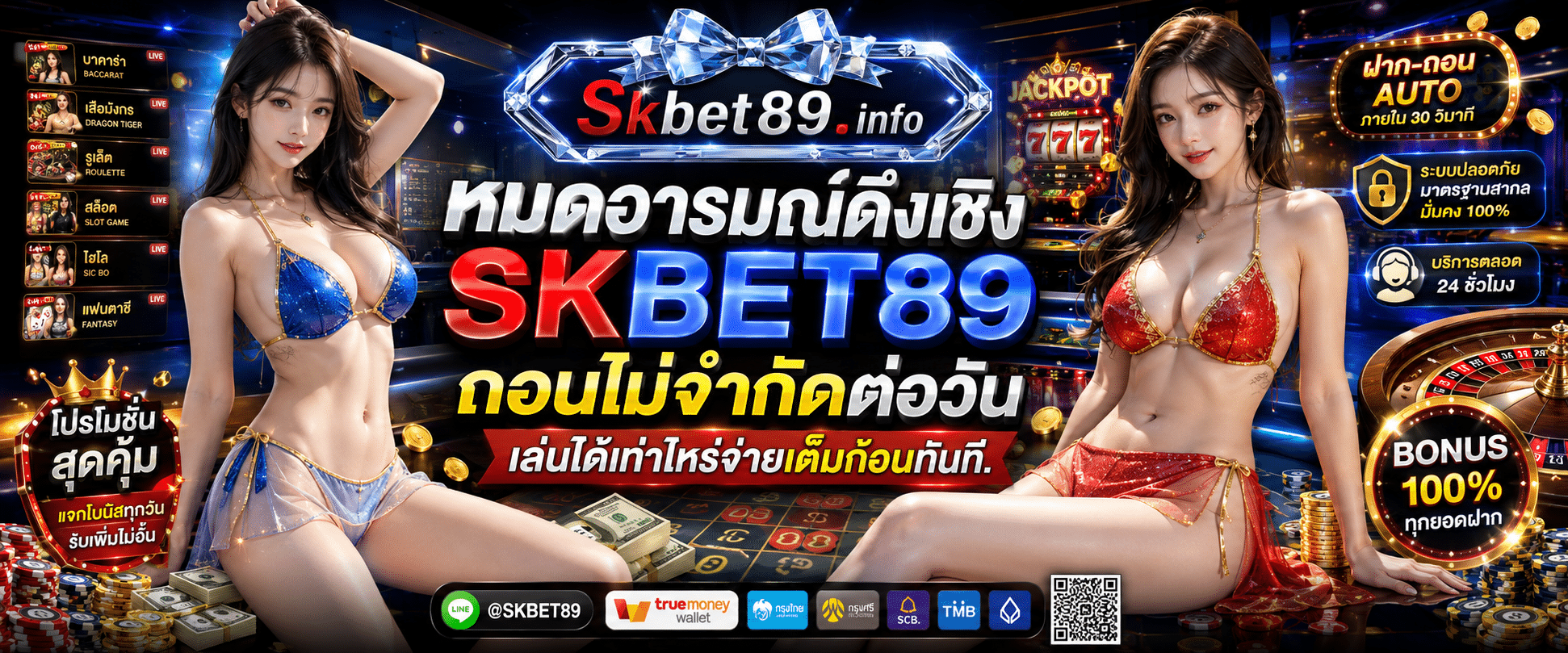 SKBET89 ถอนไม่จำกัดต่อวัน เล่นได้เท่าไหร่จ่ายเต็มก้อนทันที